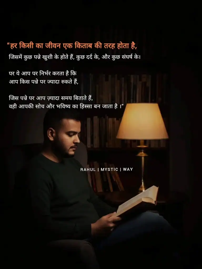 Jis panne par waqt bitao wahi panna zindagi ki pechaan banata hai - Rahul Mystic Way